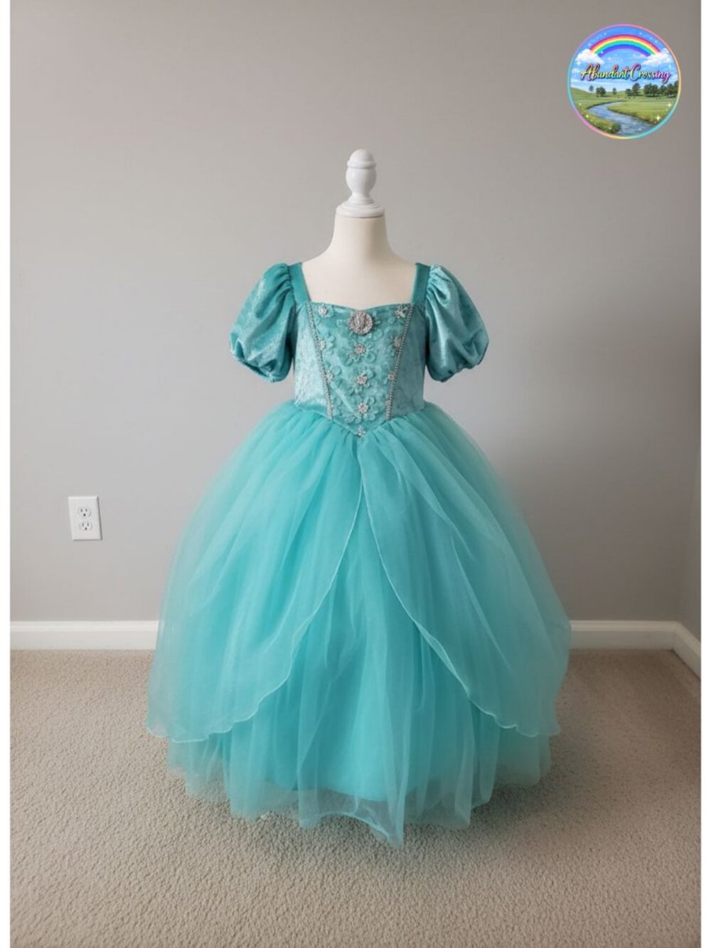 Girls Cinderella Princess Costume Dress Up Ball Gown Fancy Party